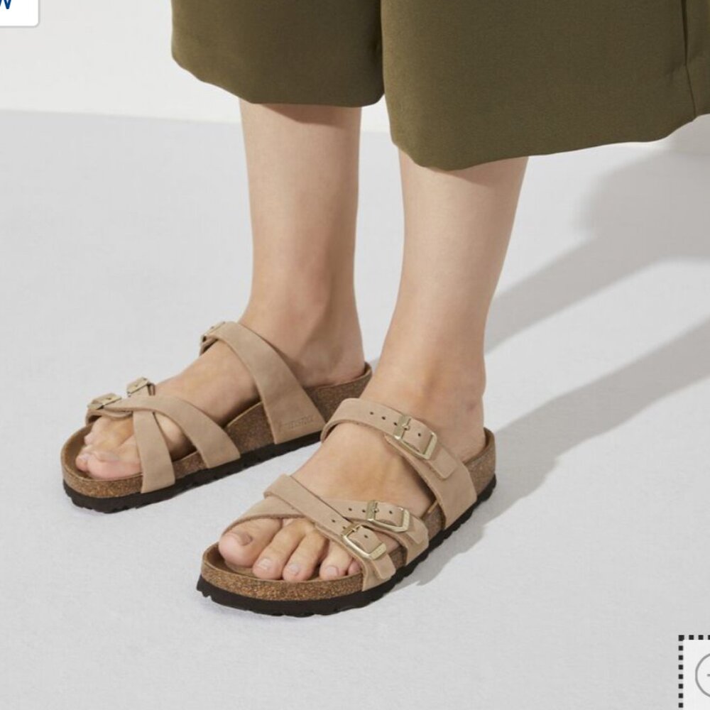 Birkenstock Franca Soft Footbed Sandals, Tobacco Brown Leather, Size 38